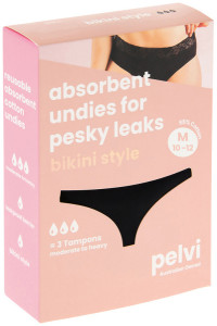 PELVI Leakproof Underwear Bikini Black M