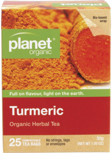 Planet Organic Turmeric Herbal Tea Bags 25pk