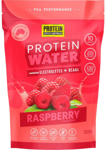 PROTEIN SUPPLIES AUSTRALIA Protein Water (contains Electrolytes + BCAAs) Raspberry 300g