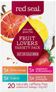 Red Seal (Hot & Cold Brew) Fruit Lovers Variety Pack 20 Tea Bags