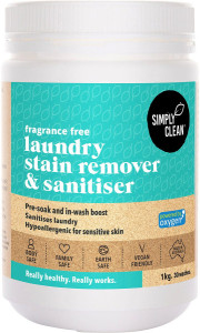 Simply Clean Laundry Stain Remover & Sanitiser Fragrance Free 1kg