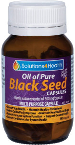 Solutions 4 Health Oil of Pure Black Seed VegeCaps 60 Caps