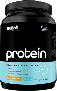 Switch Nutrition Protein Organic Sprouted Plant Peanut Butter Toffee 900g