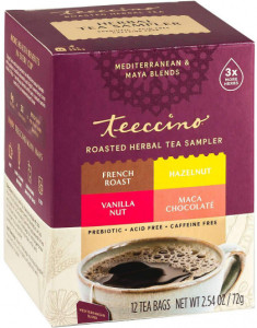 Teeccino Classic Roasted Herbal Tea Sampler Box 12 Tea Bags 72g