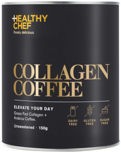 THE HEALTHY CHEF Collagen Coffee (Grass Fed Collagen + Arabica Coffee) Unsweetened 150g