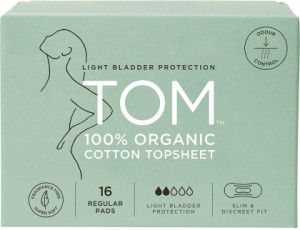 Tom Organic Pads Light Bladder Protection Regular 4x16pk