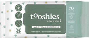 Tooshies Eco Baby Wipes Aloe Vera & Chamomile 70pk