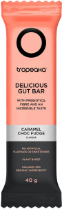 Tropeaka Organic Delicious Gut Bars Caramel Choc Fudge  12x40g