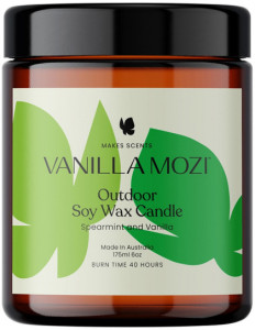VANILLA MOZI Outdoor Soy Wax Candle Spearmint and Vanilla 175ml
