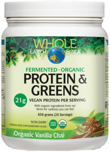 WHOLE EARTH & SEA Organic Fermented Protein & Greens Vanilla Chai 656g