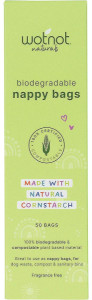 Wotnot Biodegradable Nappy Bags 100% Compostable 50pk