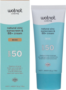 Wotnot Natural Zinc Sunscreen & BB+ Cream SPF 50 Beige 50g
