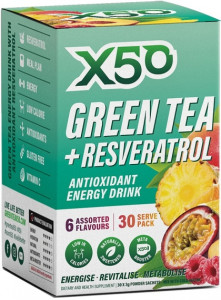 X50 Green Tea + Resveratrol Assorted 6 Flavour 30 Sachets