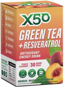 X50 Green Tea + Resveratrol Peach 30 Sachets
